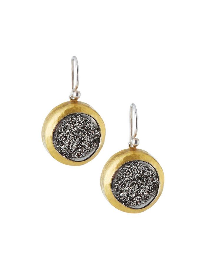 Limited Edition Galapagos Earrings, Druzy Quartz