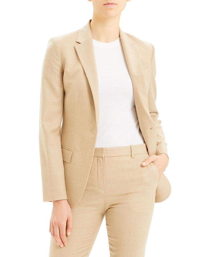 Tailored Flannel Single-button Wool