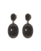 18k Rose Gold Diamond And Quartz Drop Earrings, Brown