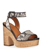 Franny Snake-print Cork Platform