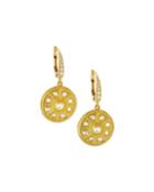 18k Gold Round Rose-cut Diamond Drop Earrings With New Prong Top