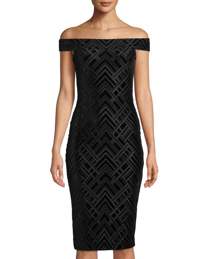 Eden Patterned Velvet Bodycon Dress