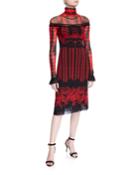 Andalusia Long-sleeve Turtleneck Dress