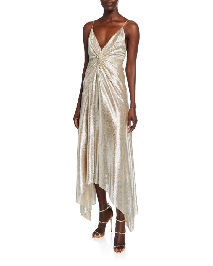 Supernova Twisted Metallic Jersey Dress