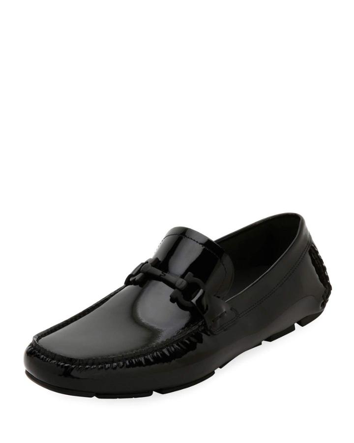 Men's Patent Leather Gancini Driver