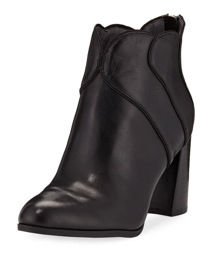 Tabby Leather Block-heel Booties