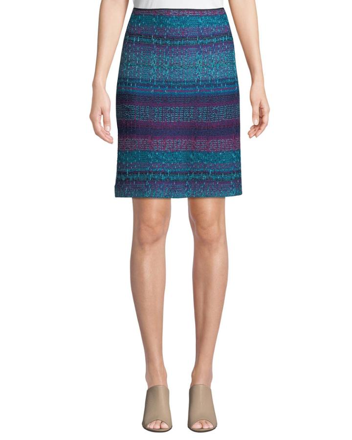 Ellah Striped Texture-knit A-line