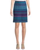 Ellah Striped Texture-knit A-line