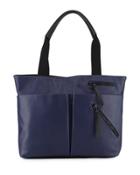 Utility Zip Leather Tote Bag