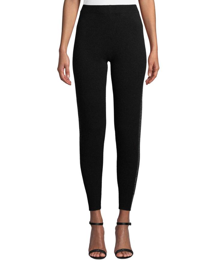 Sparkle Side-stripe Cashmere-blend