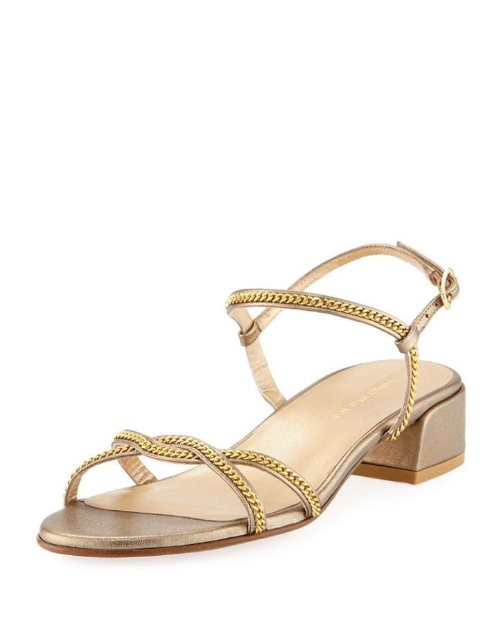 Overriding Low-heel Washed Leather Chain