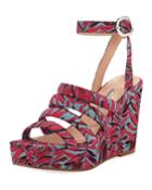 Judy Strappy Fabric Wedge