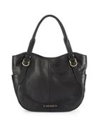 Iris Leather Tote Bag, Black