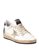 Ball Star Glittered Lace-up Leather