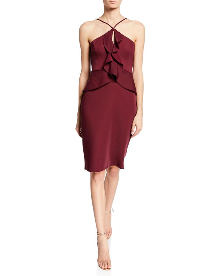 Peplum Ruffled Cocktail Dress