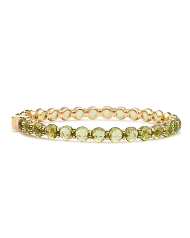 18k Gold Lollipop All-around Bangle Bracelet In Peridot