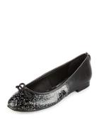 Banks Faux-leather Glitter Flat, Black