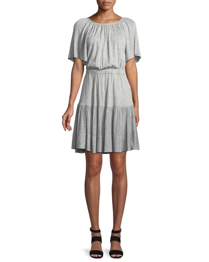 Short-sleeve Cutout-back Jersey Dress