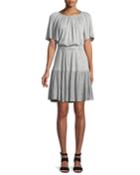 Short-sleeve Cutout-back Jersey Dress