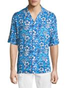 Hibiscus-print Short-sleeve