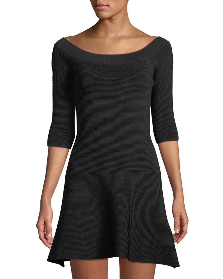 Whitley Ribbed Fit-and-flare Dress