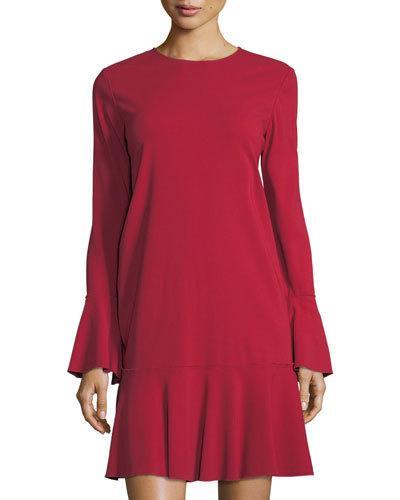 Marah Bergen Long-sleeve Flounce Dress