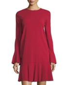 Marah Bergen Long-sleeve Flounce Dress