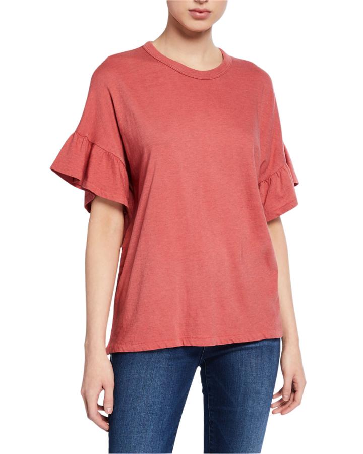 The Ruffle Sleeve Crewneck Tee