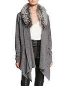 Cashmere Cascade Cardigan W/ Detachable Fox Fur Collar