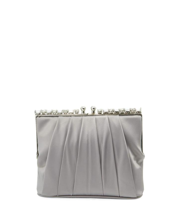 Satin Rhinestone Pouch Bag