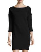 Pullover Sweatshirt Dress, Black