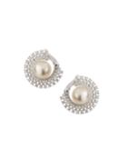 Diamond & South Sea Pearl Hoop Earrings