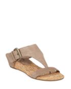 Metallic Suede Demi-wedge