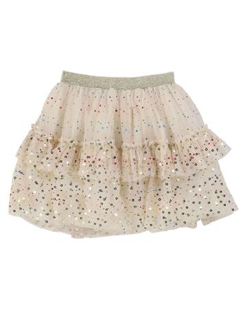 Metallic Printed Mesh Tutu Skirt,