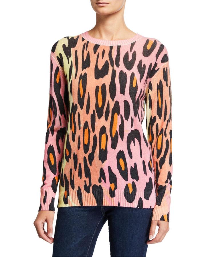 Ombre Leopard-print Crewneck