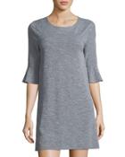 Flounce-sleeve Dress