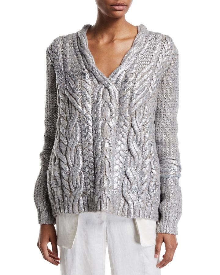 Maxime Hand-painted Cashmere Cable-knit