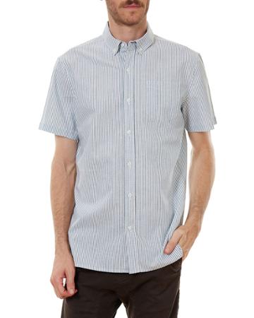 Men's Striped Short-sleeve Button-down