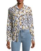 Cloud Leopard-print Button-down Essential