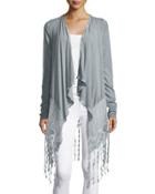 Maui Crochet-trim Flyaway Cardigan, Ember