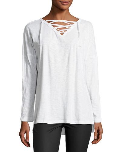 Lace-up Jersey Tee