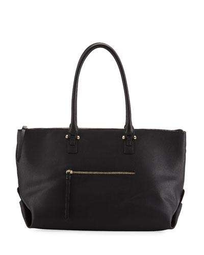 Laura Zip-top Faux-leather Tote Bag