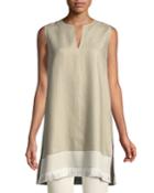 Chandelier Lavish Linen Tunic W/ Fringe Trim