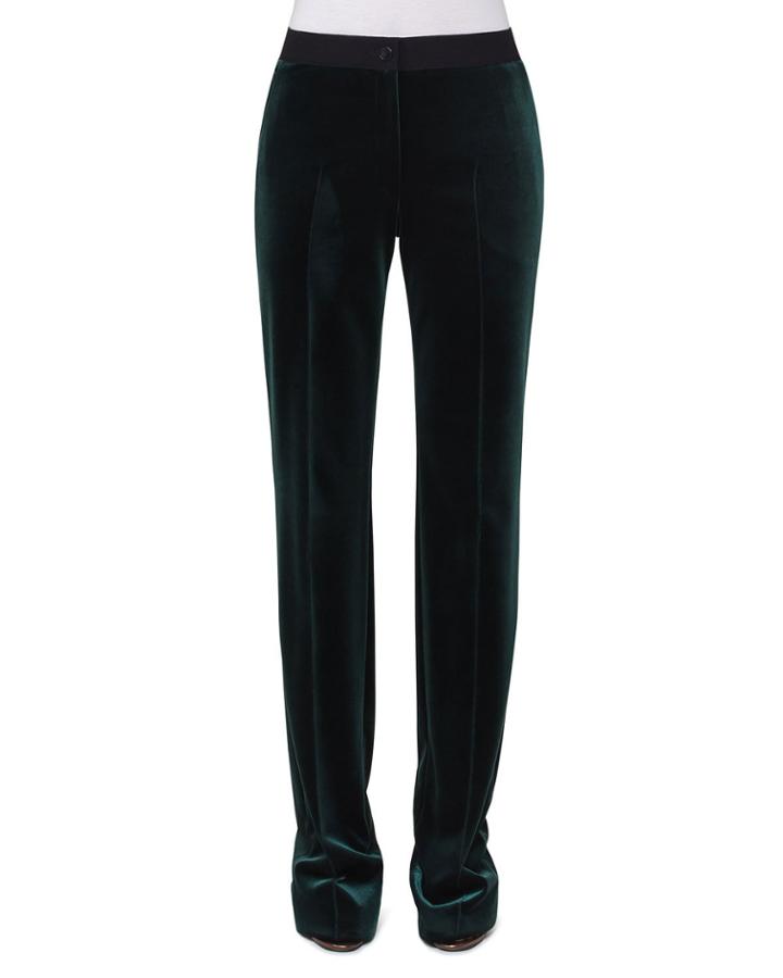 Carl Velvet Straight-leg Pants