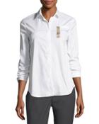 Long-sleeve Poplin Chain-pocket