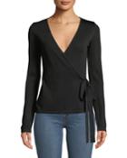 Hilary Long-sleeve Wrap Blouse