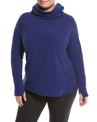 Cowl-neck Fleece Tunic Top,