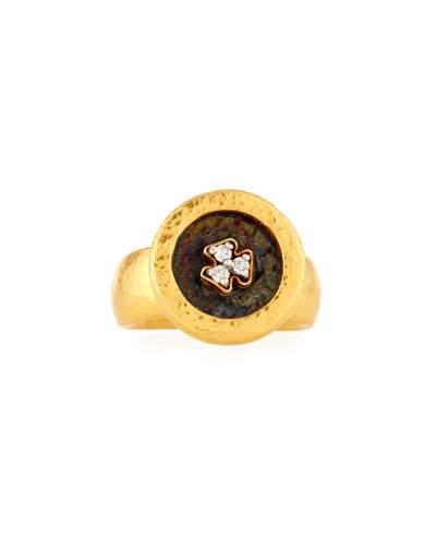 Imperial Round Blackened Diamond Ring,