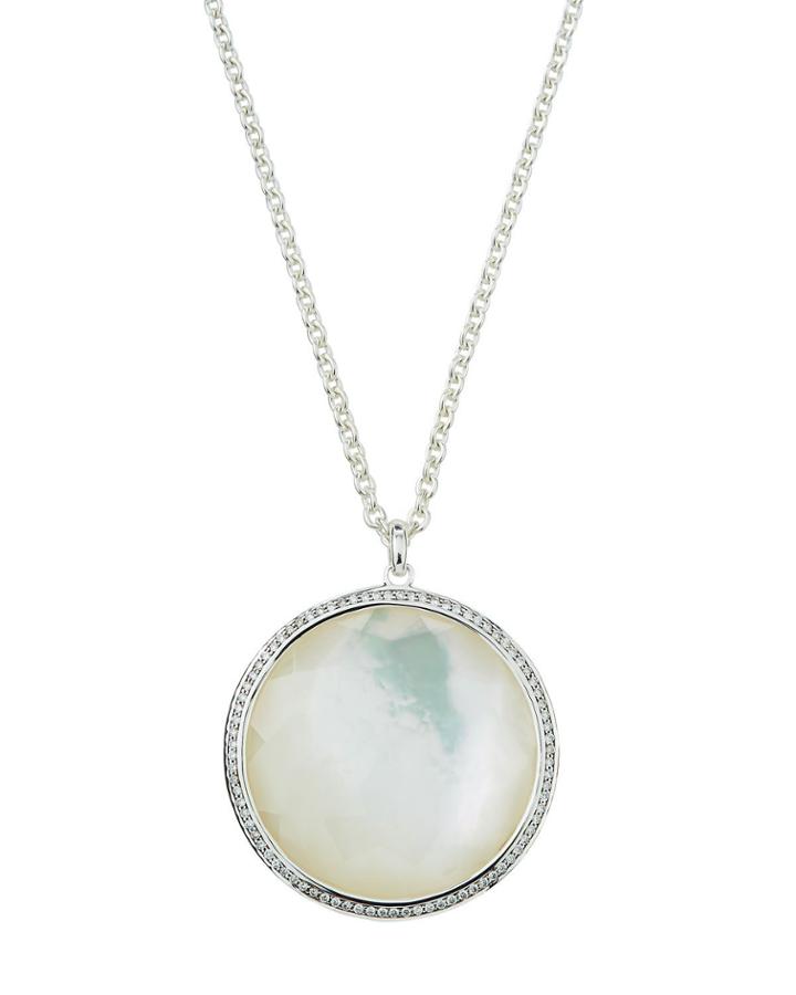 Stella Pendant Necklace In Hematite & Diamonds