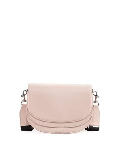 Landon Smooth Leather Saddle Bag, Blush